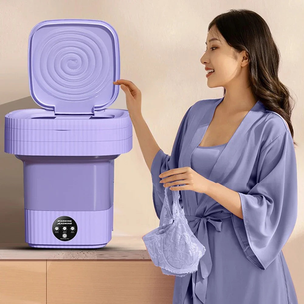 Foldable Portable Washing Machine with Dryer – Compact Laundry for Travel & Small Spaces