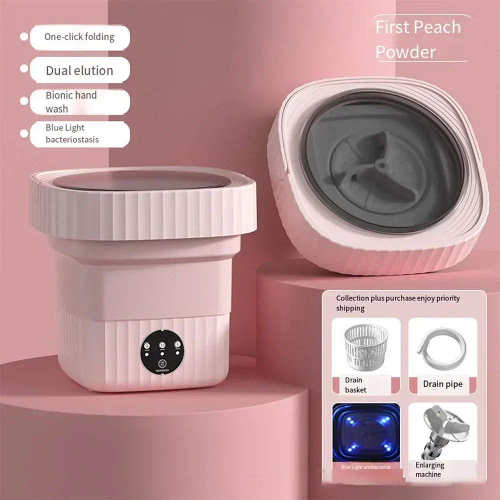 Foldable Portable Washing Machine with Dryer – Compact Laundry for Travel & Small Spaces